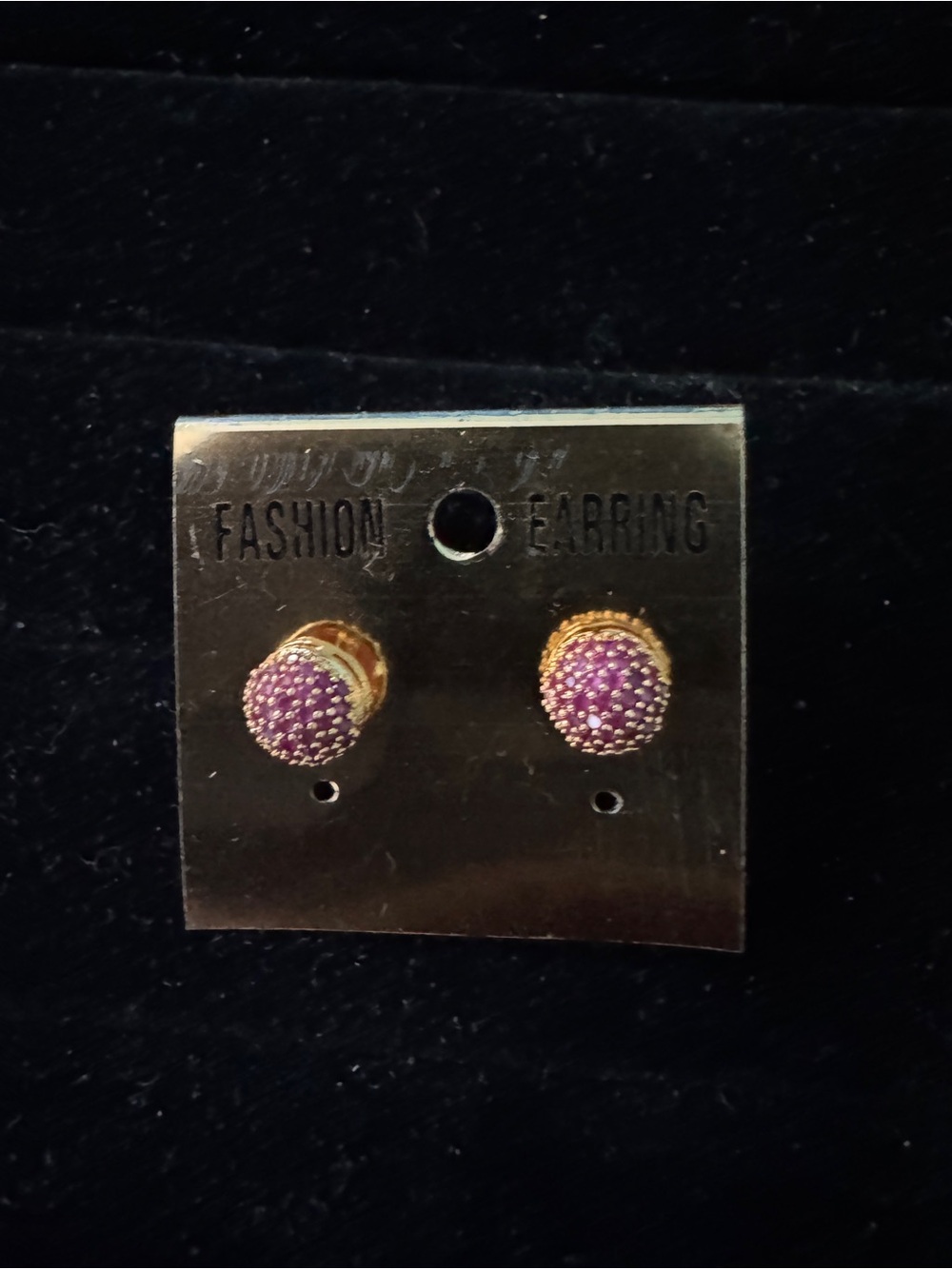 s Gold-Plated Purple Crystal Stud Earrings